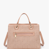 Nancy Woven Straw Tote -  Mauve Diamond
