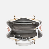 Nancy Woven Faux Leather Tote - Grey