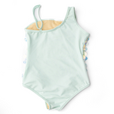 Mint Girls Sequin Paillette One Shoulder Swimsuit