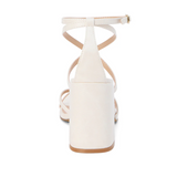 Abba Strappy Block  Heels - Off White Bone