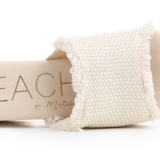 Terry Woven Cloth Platform Heels w/ Raw Edge - Ivory