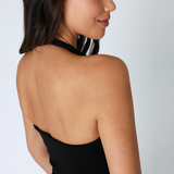 Clean Line Halter Neck Full Length Tank Top by NikiBiki - Peachy Pink
