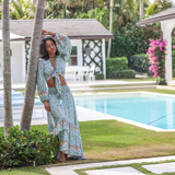Tropez Wrap Top - Seafoam Boho Floral