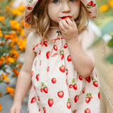 Wide Brim Sun Bonnet  by Milkbarn- Strawberry