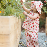 Wide Brim Sun Bonnet  by Milkbarn- Strawberry
