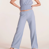 Gauze Smocked Wide Leg Pants by Bobi - Water Blue