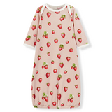 Slub Cotton Newborn Hat And Gown Set by Milkbarn- Strawberry