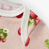 Slub Cotton Newborn Hat And Gown Set by Milkbarn- Strawberry