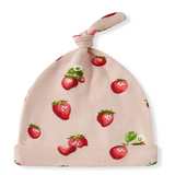 Slub Cotton Newborn Hat And Gown Set by Milkbarn- Strawberry