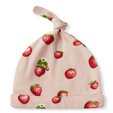 Slub Cotton Newborn Hat And Gown Set by Milkbarn- Strawberry