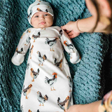 Slub Cotton Newborn Hat And Gown Set by Milkbarn- Strawberry