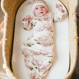Slub Cotton Newborn Hat And Gown Set by Milkbarn- Strawberry
