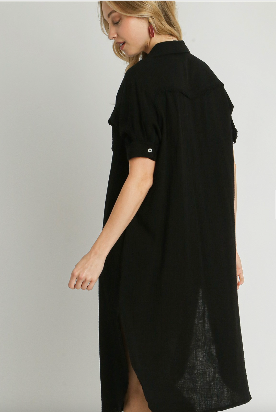 Black Gauze Button Up Maxi Dress w/ Raw Edges – Miss Monroe Boutique Black Gauze Button Up Maxi Dress w/ Raw Edges – Miss Monroe Boutique