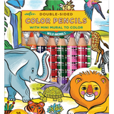 Wild Animals Mini Mural & Pencils Bundle