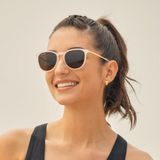 Aire Sunglasses - Milky Beige w/  Brown Polarized Lens