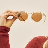 Arches Sunglasses - Soft Beige w/ Gradient Brown Polarized Lens