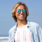 Ash Sunglasses - Matte Black w/ Blue Mirror Lens  - Polarized