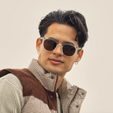 Gram Clear Crystal Sunglasses w/  Smoke Polarized Lens