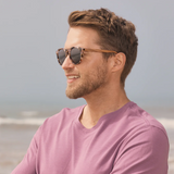 Brax Honey Tortoise Sunglasses w/ Smoke Polarized Lens & Walnut Wood Arms