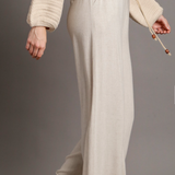 Linen Pants With Drawstring Waist - Oatmeal Tan