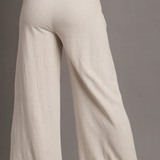 Linen Pants With Drawstring Waist - Oatmeal Tan