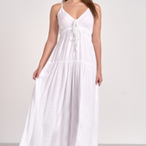 Lightweight White Maxi Dress With Spahetti Straps by Elan - White