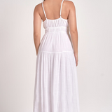 Lightweight White Maxi Dress With Spahetti Straps by Elan - White