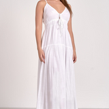 Lightweight White Maxi Dress With Spahetti Straps by Elan - White