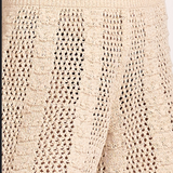 Crochet Shorts With Contrast Trim  by Elan - Tan / Black