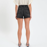 The Knockout High Rise Loose Jean Shorts by Daze - Night Life Vintage Black