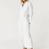 Emme Button Down Crop Shirt - Stillwater White by Level 99