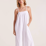 Square Neck Cami Wide Leg Jumpsuit by Bobi - White