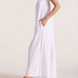 Square Neck Cami Wide Leg Jumpsuit by Bobi - White