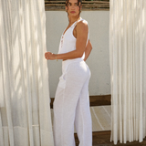 Tie Front Vest Tank - White