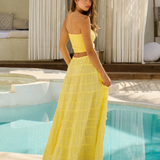 Double Twist Crop Top - Lemon Yellow