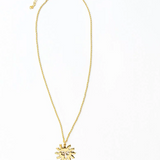 Lane sun pendant necklace brass