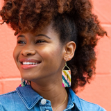 Whitney diagonal stripe earrings rainbow
