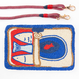 Leila sardine seed bead clutch with strap
