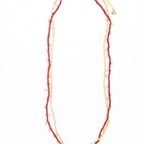 Milly double strand necklace gold and red crystals