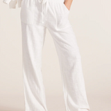 Wide Leg Tie Waist Pants by Bobi - Cream