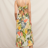 Tropics Midi Slip Dress - Green, Orange, Yellow
