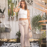WIDE LEG PANT WITH POCKETS - FOSSIL