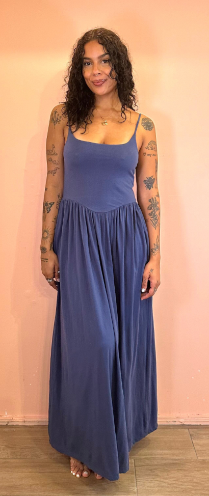 Drop Waist Dress by Bobi - Pacific Blue (navy)