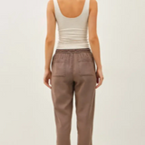 Tencel Drawstring Pocket Pant - Mud Brown