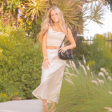 Polka Dot Satin Midi Skirt  by Wishlist - Off White / Black