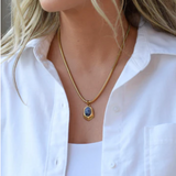 Rock My World Necklace - Gold / Blue
