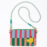 Leila mixed fruit seed bead clutch with strap