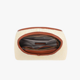Catalina Rounded Straw Satchel in Natural/Brown