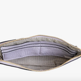 Kendall Convertible Cross Body Purse or Wristlet  -  Bright Silver