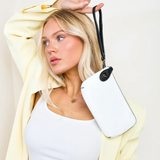 Kendall Convertible Cross Body Purse or Wristlet  -  Bright Silver